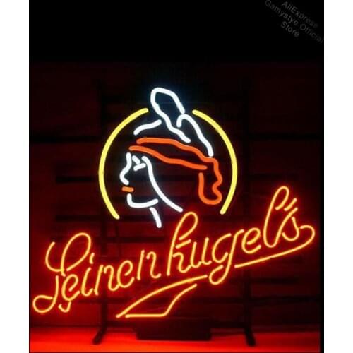 Neon Sign for Leinenkugel Girl neon bulb Sign Beer bar Club Neon lights Sign glass Store Wall Displays Neon Garage Lights Beer