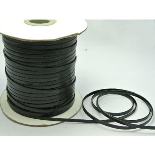 100 Yards Black FLAT Korean Waxed Cord Craft Lace String Thread 4mm