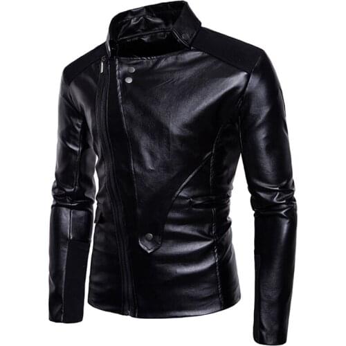 New Classic Motorcycle Leather Jacket Men Coats Casual Zipper PU Leather Jacket Male Jaqueta De Couro Masculina