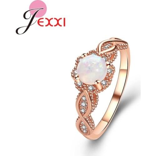 New Opal Moon Stone Women Rings Vintage AAA Zircon Natural Stone Finger Jewelry Party/Wedding/Anniversary Gift