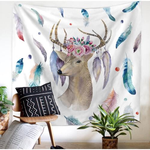 New Wall Hanging Tapestry Deer Pattern Large Size Dirt-resisting Functional Beach Towel Blanket Bed Sheet Chic Ornaments