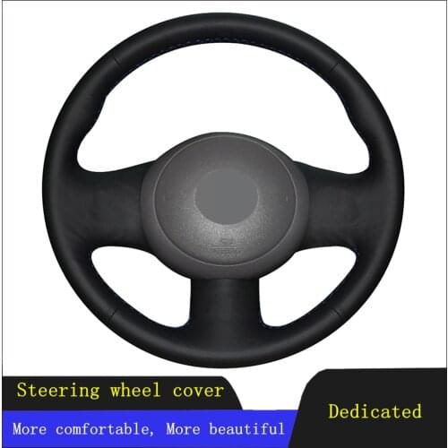 Car Accessories Steering Wheel Cover Black Hand-stitched Breathable Artificial Leather For Nissan March Sunny Versa 2013 Almera