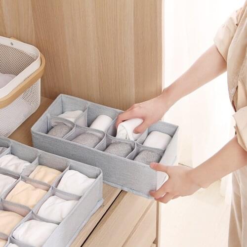 Dormitory closet organizer for socks home separated underwear storage box bra organizer foldable drawer organizer