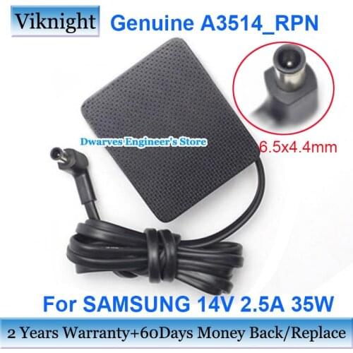 Genuine A3514_RPN Monitor Charger Adapter 14V 2.5A 35W BN44-00990A For SAMSUNG Wall Power Supply 6.5x4.4mm