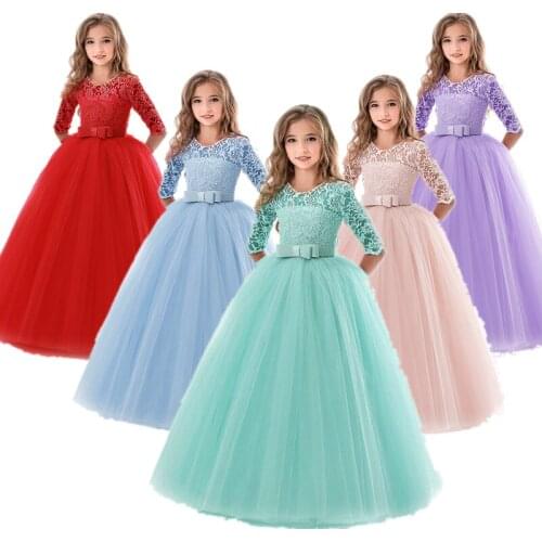 Teenage Girls Dresses For Girl 10 12 14 Year Birthday Fancy Prom Gown Flower Wedding Children Princess Party Dress Kids Clothing