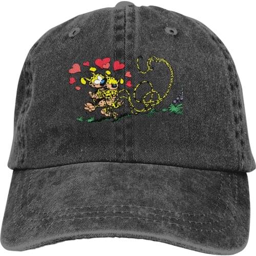 Gaston Lagaffe Comics Multicolor Hat Peaked Womens Cap Marsupilami In Love Personalized Visor Protection Hats