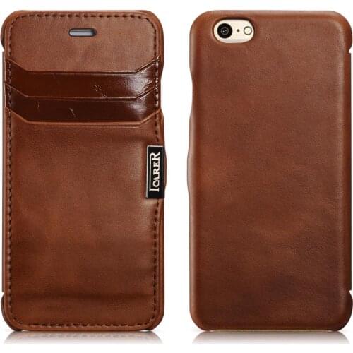 Luxury Thin Flip Genuine Leather Cover for iPhone 6 6s Plus Business Protection Card Slots Case for iPhone 6S Full Grain Leather