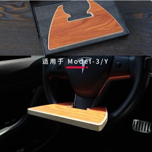 Steering Wheel Tray Table For Tesla Model 3 & Y Car Accessories Portable Laptop Food Tray Wooden Table