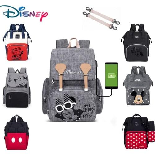 Disney Minnie Diaper Bag Backpack For Mummy Maternity Bag For Baby Care Bag Large Capacity Nappy Bag Organizer New Dropshipping