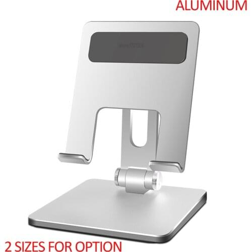 Universal tablet desktop mount phone clamp holder aluminum tilt full motion 10" 13" silver black