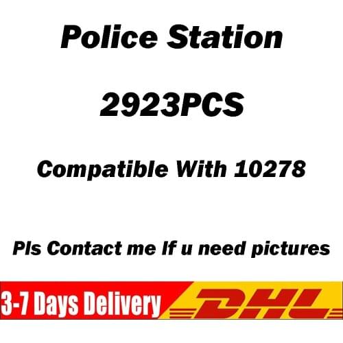 IN STOCK 1661 Street Brick Town Police Station 2923PCS Building Blocks 10278 House Model kids Toys for Children Birthday Gifts