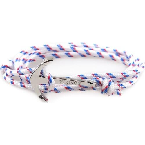 For Men Women Handmade Rope Bangle Silver Color Anchor Bracelet Vikings Fashion Stylish Vintage Charm Bracelets & Bangles