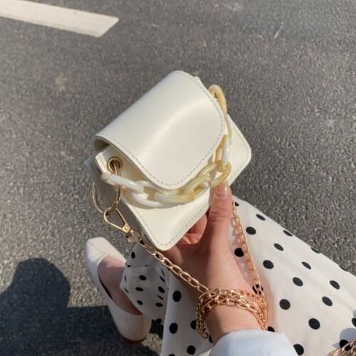Vintage Mini Crossbody Bags for Women Fashion Solid Color Ladies Small Shoulder Messenger Bag Female Chain Clutch Purse Handbags
