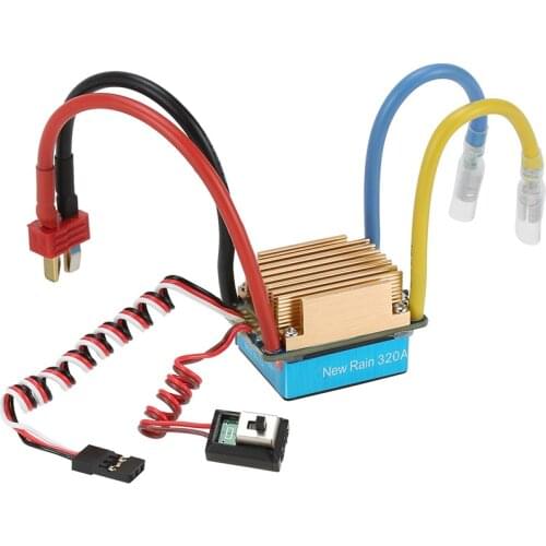 Waterproof 320A Brushed ESC Electronic Speed Controller with 5V/3A BEC T-Plug for 1/10 RC Car