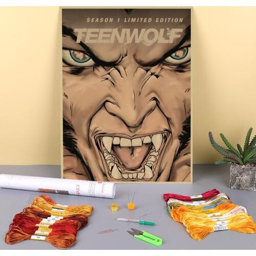 Wolf Animal Printed 11CT Cross-Stitch Complete Kit DIY Embroidery DMC Threads Painting Hobby Craft Handicraft Floss Package