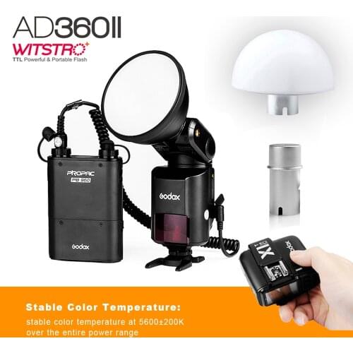 Godox AD360 II Witstro AD360II-C TTL On/Off-Camera Flash Speedlite for Canon DSLR Camera PB960 Battery Pack+X1C Wireless Trigger