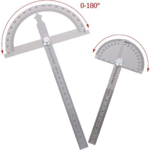 1PC 180° Stainless Steel Protractor Angle Ruler Finder Goniometer Woodworking Tool Rotary Measuring Ruler