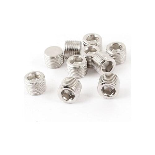 10 Pcs Internal Hex Head Air Pneumatic Pipe Fittings Socket Caps 1/8PT