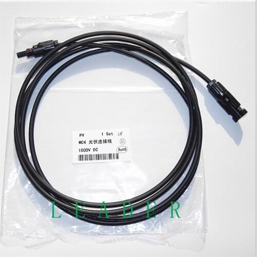 20 Sets /Lot Black Solar Extended Cable 3 Meters 4mm2 (12AWG) Solar PV Wire with SOLAR Connector
