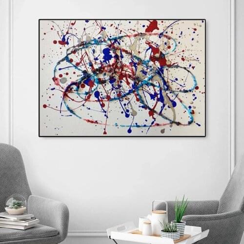 Abstract Jacksones Pollocker Canvas Paintings Posters and Prints Wall Art Pictures for Living Room Home Wall Decoration Cuadros