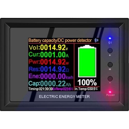 DT24 HD IPS Bluetooth Digital Display DC Power APP Voltmeter Ammeter Battery Capacity Tester Fuel Gauge Voltage Meter
