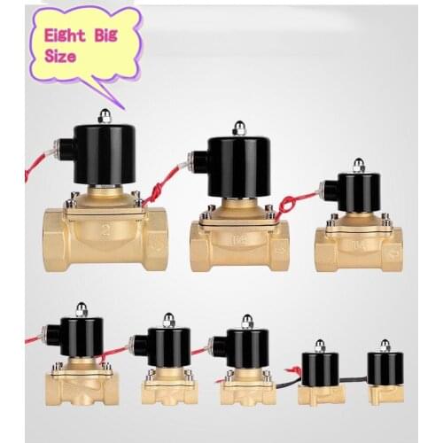 1/4" 3/8" 1/2" 3/4" 1" 2" Brass Electric Solenoid Valve DC12V DC24V AC220V 110V Normally Closed Solenoid Valve For Water Oil Air
