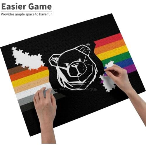Bear Big Bands White Pride Jigsaw Puzzle Game Wooden Toys Assembling Picture Games Toys Bear Cub Dad Daddy Polar Bear Chaser