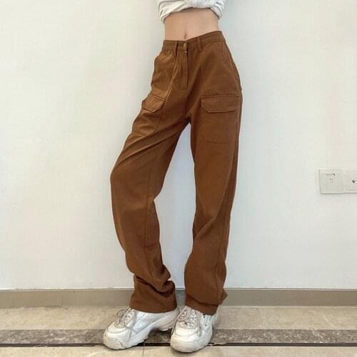 Indie Aesthetics Slim Brown Flare Jeans Y2K Vintage Solid High Waist Moms Pants 90s Fashion Denim Trousers E-girl Outfit