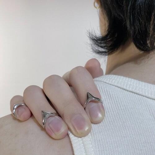Personality Silver Plated Nail Rings for Cocktail Party Women Girls Irregular Metal Rings Punk Finger Ring Wedding Jewelry Gifts