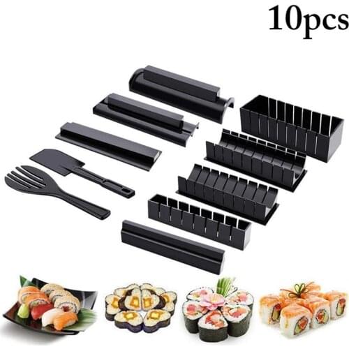 10 Pcs/Set DIY Sushi Tools Plastic Sushi Rice Roll Press Mold Japanese Bento Laver Rice Ball Sushi Cooking Tool Kitchen Supplies