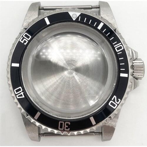 Watch Cases Accessories 40mm Mens Acrylic Glass Aluminum Ring Bezel 316L Stainless Steel Case for 8215 Mingzhu2813 Movement