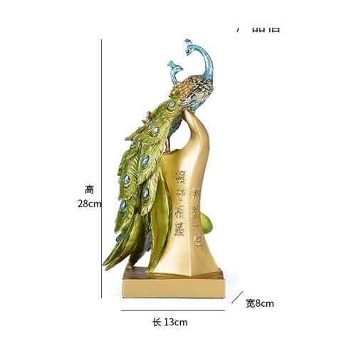 CREATIVE EUROPEAN STYLE WINE CABINET DECORATION DECORATION HOME LIVING ROOM ENTRANCE TV CABINET DECORATION OFFICE PEACOCK CRAFTS