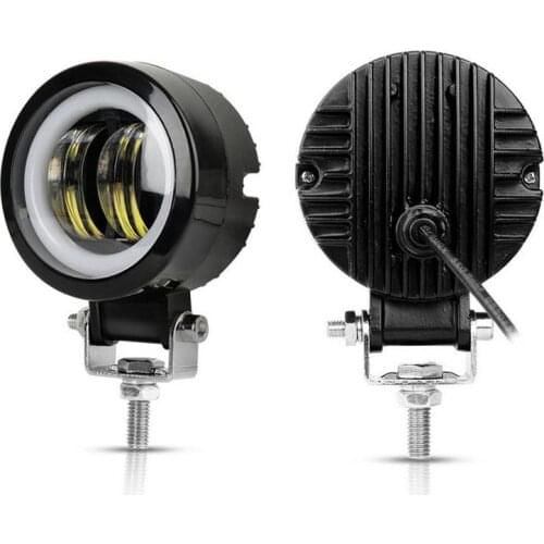 20W Round LED Work Light Waterproof IP67 DC 10-30V Strip Light Motorcycle Fog Lamp with Aperture 6000K