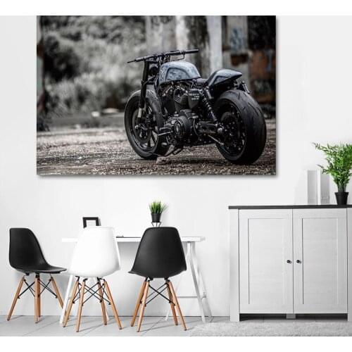 Cool Custom Heavy Bike Modified Motorcycle Canvas Painting Car Posters Cuadros Wall Art for Living Room Home Decor (No Frame)