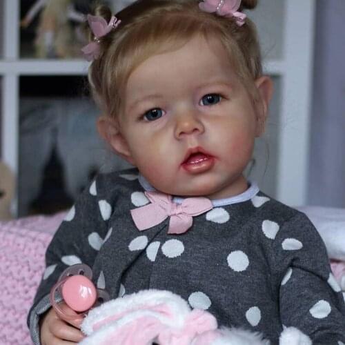 22inch reborn supply doll kit Poluplar bebe reborn doll mould with fabric body DIY toys