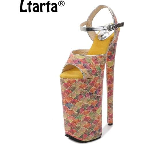 LTARTA Candy Color Sandals Plus Size High Heel Sandals Sexy Nightclub Stage Catwalk Women Sandals Performance Shoes WZ