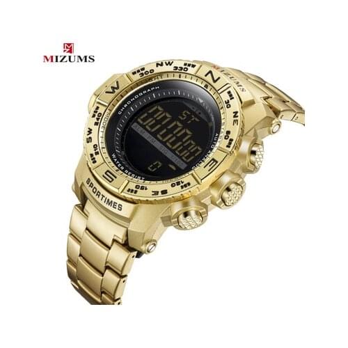 2018 Brand Quartz golden Steel Men Watches Electronic Digital LED Chronograph Watch sport clock hombre reloj relogio masculino