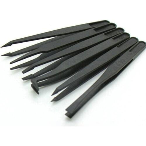 6pcs Anti-static Electronic Tweezers Kit ESD Plastic Forceps PCB Repair Hand Tools Set