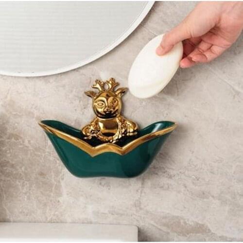 Nordic household bathroom wall hanging soap box, cartoon model crafts, household bathroom shelf