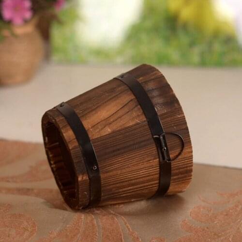 NEW Small Barrel Primaries Small Wooden Ornamental Flower Pot Vintage Wooden Succulents Box 10x12x9cm Wholesale
