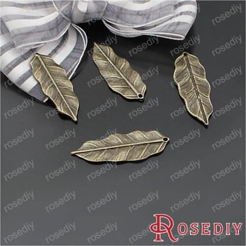 Wholesale 36*12mm Antique Bronze Leaf Alloy Charms Pendants Diy Jewelry Findings Accessories 30 pieces(JM6565)