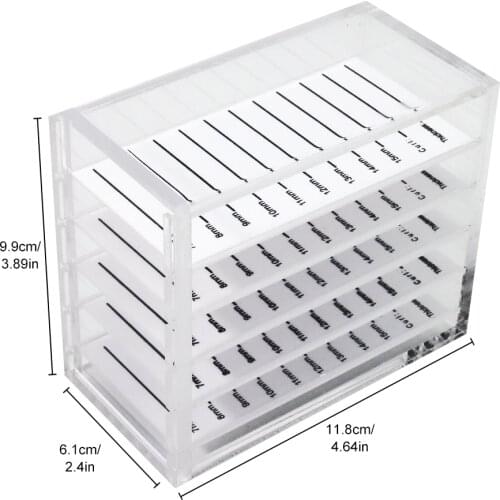 5 Layers Eye Lash Lift Organizer Grafting Eyelash Glue Pallet Holder Transparent Box Plastics Box Eyelash Storage Makeup Display
