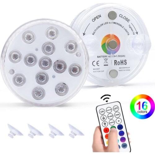 Underwater Light USB Rechargeable Swimming Pool Lamp With Remote Control Dive Light Durable LED Bulb Portable Underwater Light