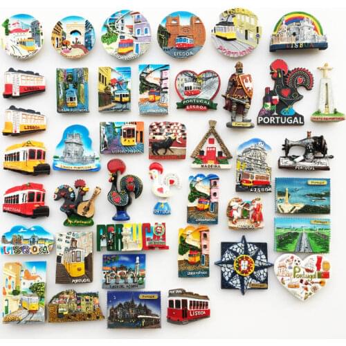 Portugal Fridge Magnets Souvenir Lisbon Tramway Madeira Resin Magnetic Refrigerator Stickers Tourist Souvenir Home Decorations