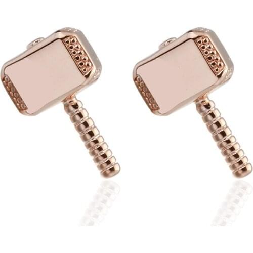 Luxury shirt Rose Gold hammer Cufflinks brand Hipster Cufflinks For Men Gift for Husband Gift for High Quality Men Gift