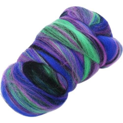 Roving Wool Kit Multi-color Merino Wool Mulberry Silk Blend Combed Wool for Felting Wool Fiber Hat Scarf Blanket Knitting Tool