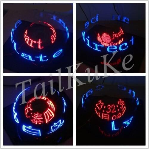 Dual Axis Ball Rotating LED New POV Kit Creative Clock Parts Electronic Training Kit LED Display