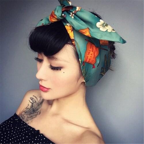 Vintage style hair decoration baja banana leaf hair with high quality wide - edge printed iron wire hair band face bag headscarf