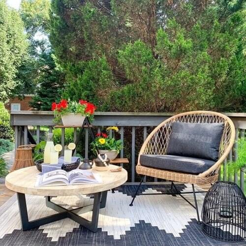Outdoor Rattan Chair Balcony Small Sofa Living Room Courtyard Homestay Inn Leisure Creative Combination