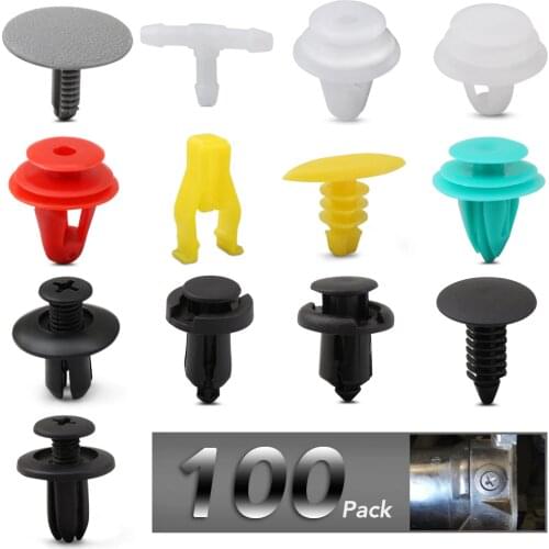 100pcs Universal Mixed Clips For Mitsubishi Asx Lancer 10 9 Outlander 2013 Pajero Sport L200 Expo Eclipse Carisma Galant Grandis